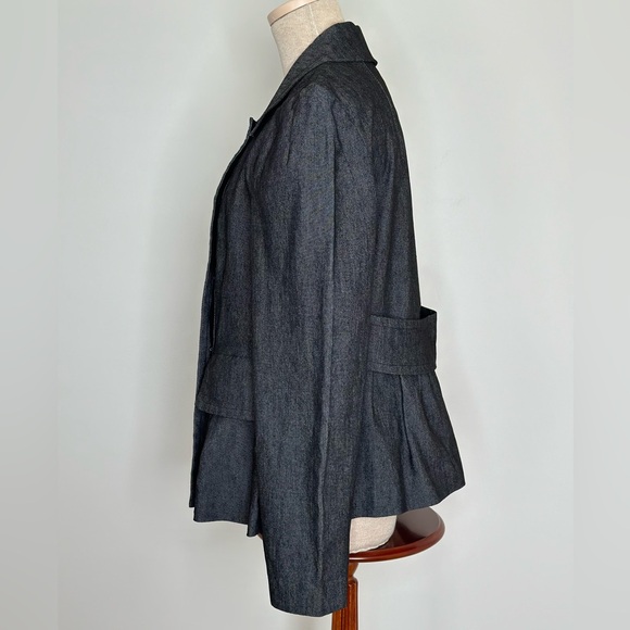 Sandro Women's Double Breasted Peplum Denim Jacket Size Large - Picture 4 of 5